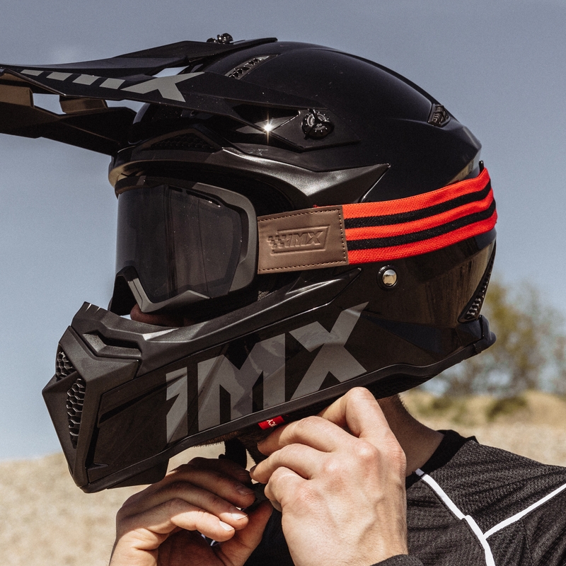 Motokrosové okuliare iMX Endurance Rust čierno-červené s dymovým plexi