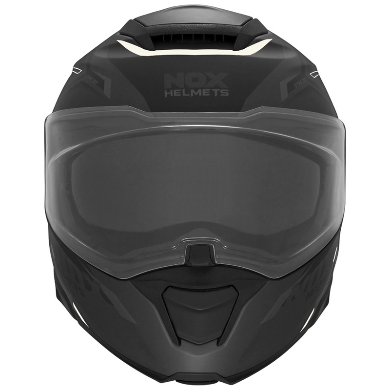 Vyklápacia helma na motorku NOX N967 Synchro matná čierno-biela