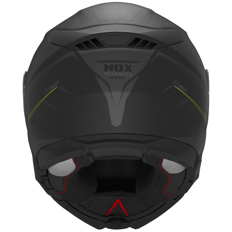 Vyklápacia helma na motorku NOX N967 Synchro matná čierno-fluo žltá