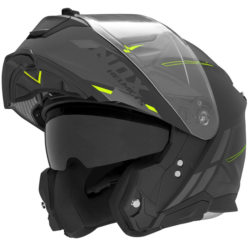 Vyklápacia helma na motorku NOX N967 Synchro matná čierno-fluo žltá