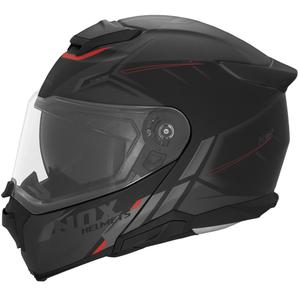 Vyklápacia prilba na motorku NOX N967 Synchro matná čierno-červená