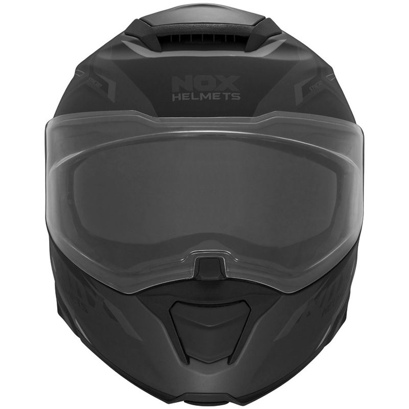 Vyklápacia helma na motorku NOX N967 Synchro matná čierno-šedá