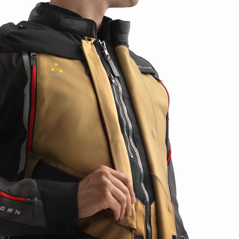 Bunda na motorku Rebelhorn Hardy 3.0 béžovo-šedo-červená