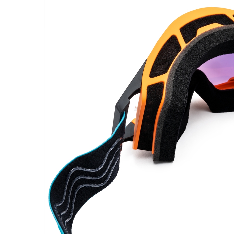 Motokrosové okuliare iMX Sand oranžovo-modro-biele s iridiovým plexi