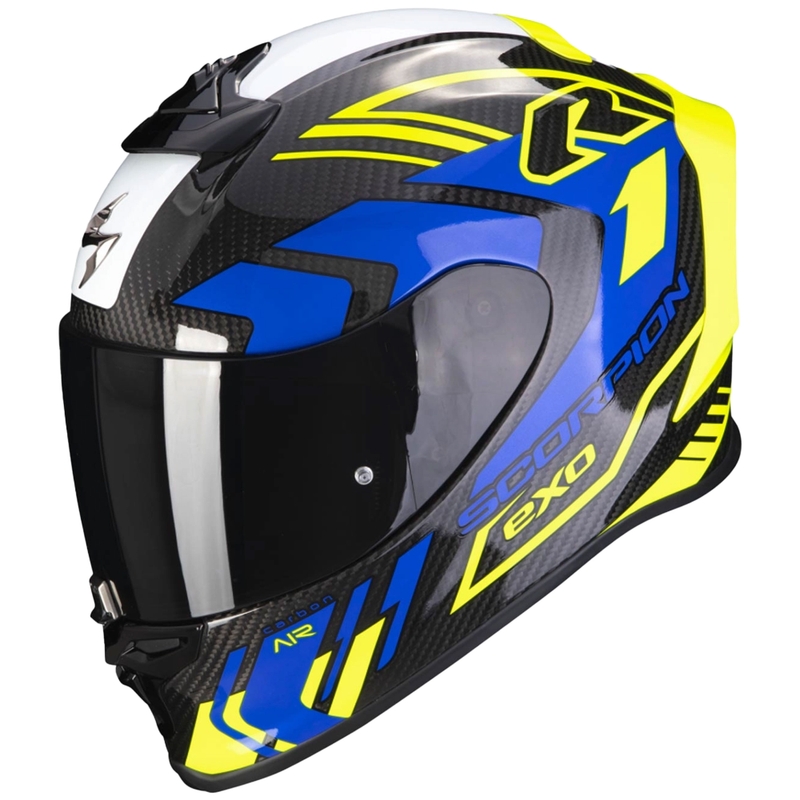 Integrálna prilba Scorpion EXO-R1 EVO Carbon Air Supra čierno-fluo žlto-modrá