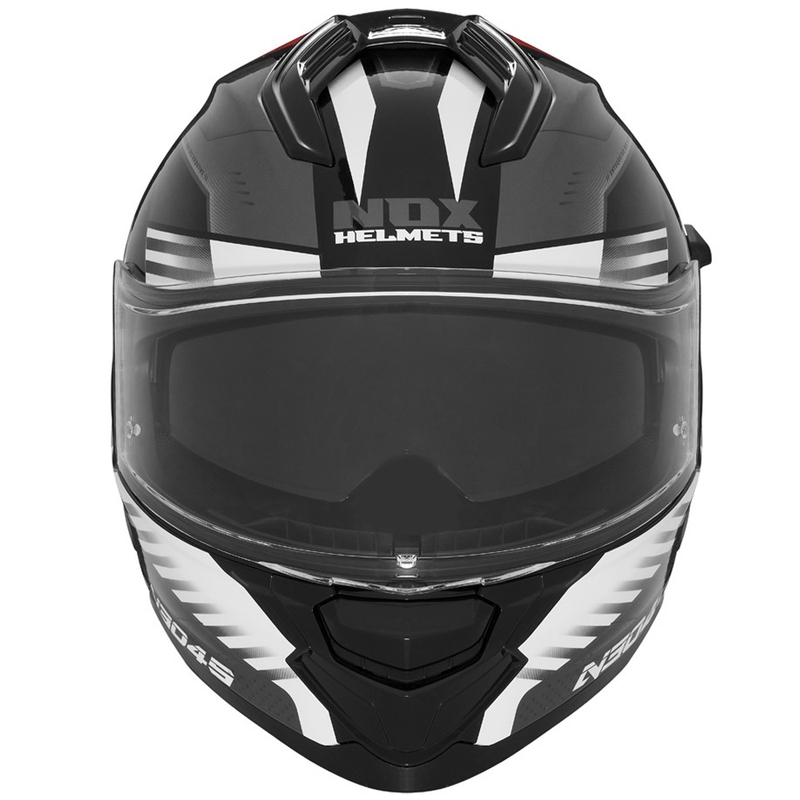 Integrálna prilba na motocykel NOX N304S CARVER čierno-bielo-červená