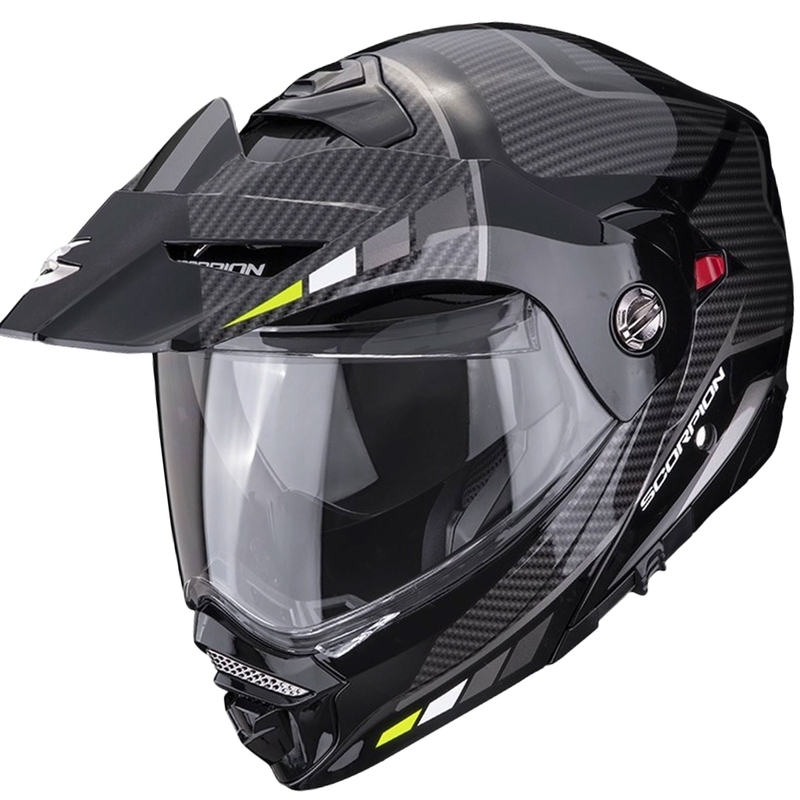 Prilba na motorku SCORPION ADX-2 CAMINO čierno-strieborno-fluo žltá výpredaj