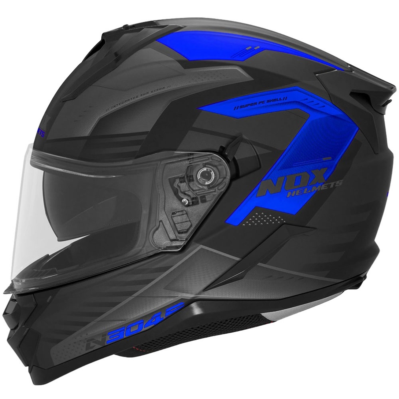Integrálna prilba na motocykel NOX N304S CARVER matná čierno-modrá