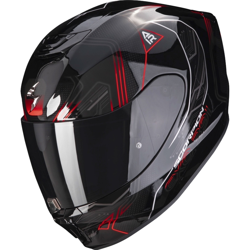Integrálna prilba na motocykel Scorpion EXO-391 Spada čierno-neónovo červená