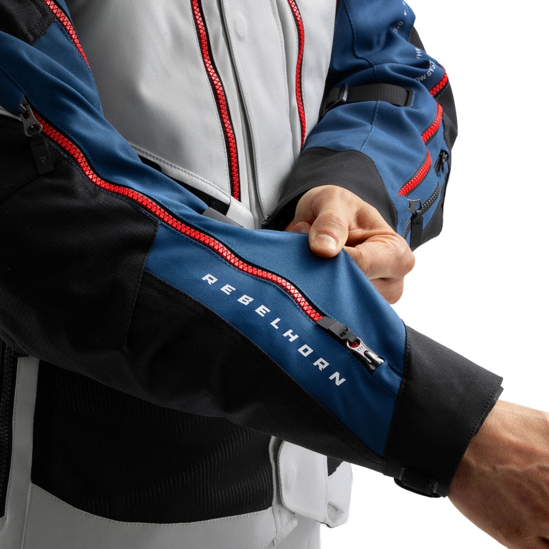 Bunda na motorku Rebelhorn Hardy 3.0 modro-šedo-červená