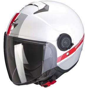 Prilba na motocykel SCORPION EXO-CITY STRADA bielo-strieborno-červená