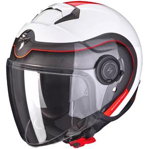 Otvorená prilba na motocykel Scorpion EXO-CITY ROLL bielo-červená
