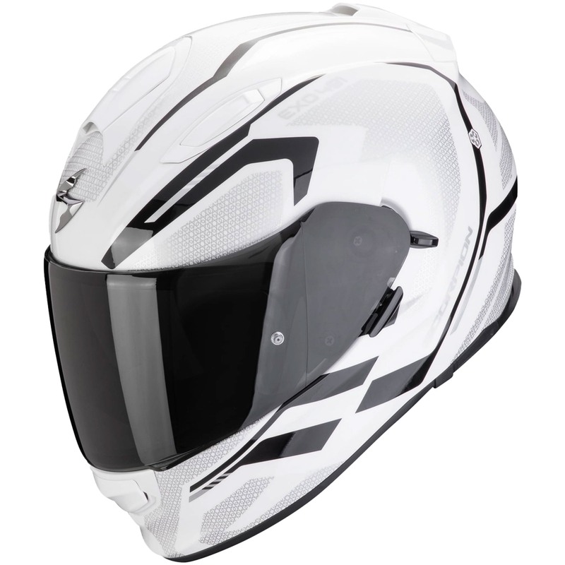 Integrálna helma na motorku Scorpion EXO-491 KRIPTA bielo-čierna