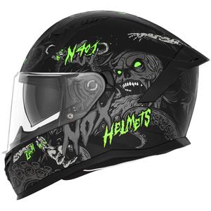 Integrálna prilba na motorku NOX N401 ZUMBI matná čierno-fluo zelená