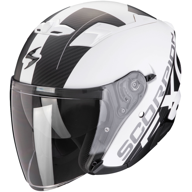 Otvorená helma na motorku SCORPION EXO-230 QR matná bielo-čierna výpredaj