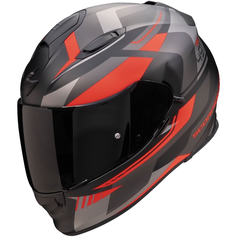 Integrálna helma na motorku Scorpion EXO-491 Abilis čierno-šedo-červená výpredaj
