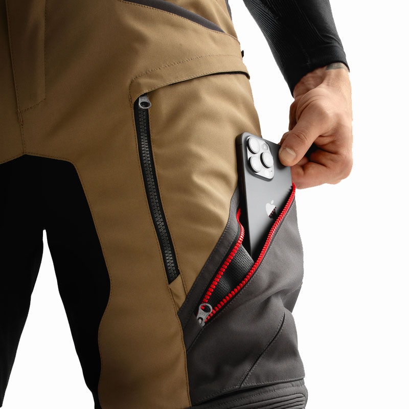 Nohavice na motorku Rebelhorn Hardy 3.0 béžovo-šedo-červené