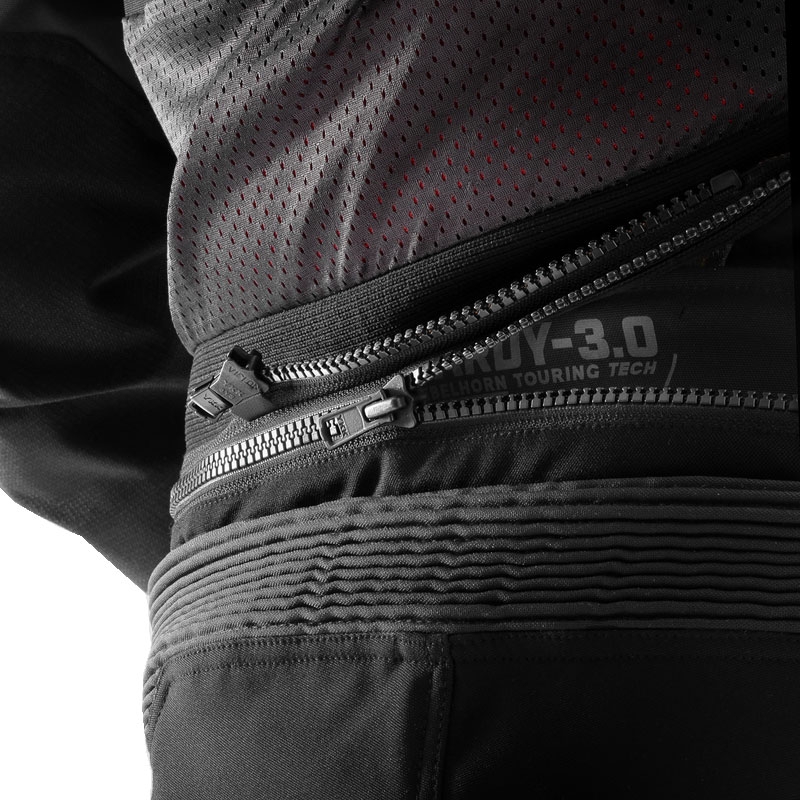 Nohavice na motorku Rebelhorn Hardy 3.0 béžovo-šedo-červené