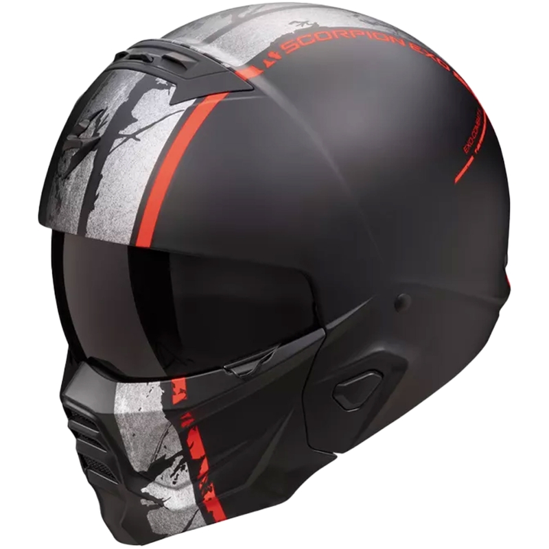 Modulárna helma na motorku Scorpion EXO-COMBAT II LORD matná čierno-červená výpredaj