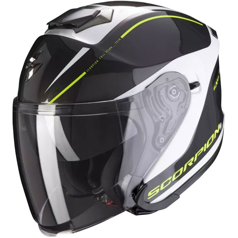 Otvorená prilba Scorpion EXO-S1 Shadow čierno-bielo-fluorescenčno žltá
