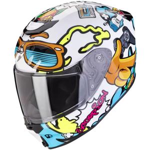 Detská prilba na motocykel Scorpion EXO-JNR AIR FUN bielo-modrá