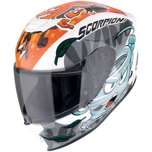 Detská prilba na motorku Scorpion EXO-JNR AIR The4elements bielo-modro-oranžová