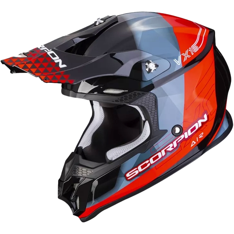 Motokrosová prilba Scorpion VX-16 EVO AIR GEM čierno-modro-červená