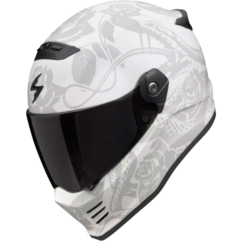 Integrálna motocyklová prilba Scorpion Covert FX Dragon matná šedo-strieborná