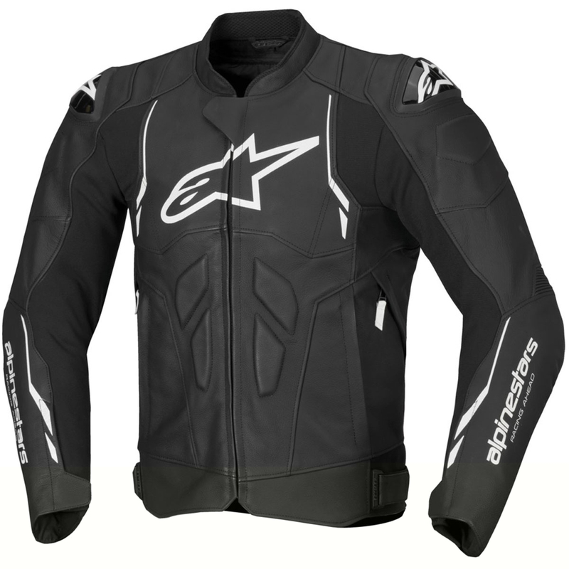 Kožená bunda na motocykel Alpinestars Dusk čierno-biela