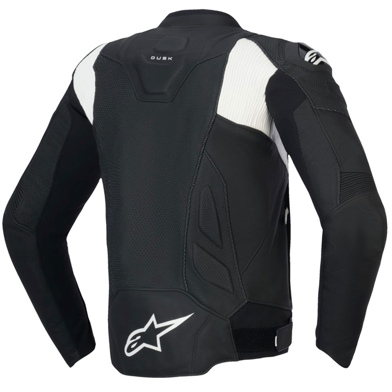 Kožená bunda na motocykel Alpinestars Dusk Airflow čierno-biela