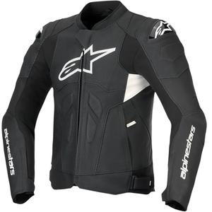 Kožená bunda na motorku Alpinestars Dusk Airflow čierno-biela