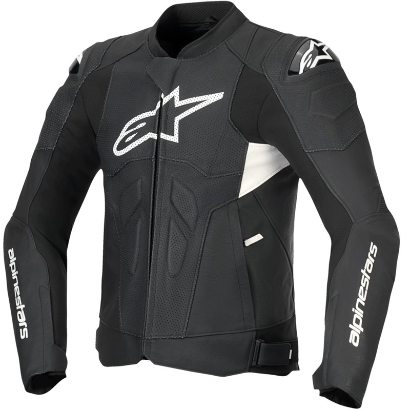 Kožená bunda na motocykel Alpinestars Dusk Airflow čierno-biela