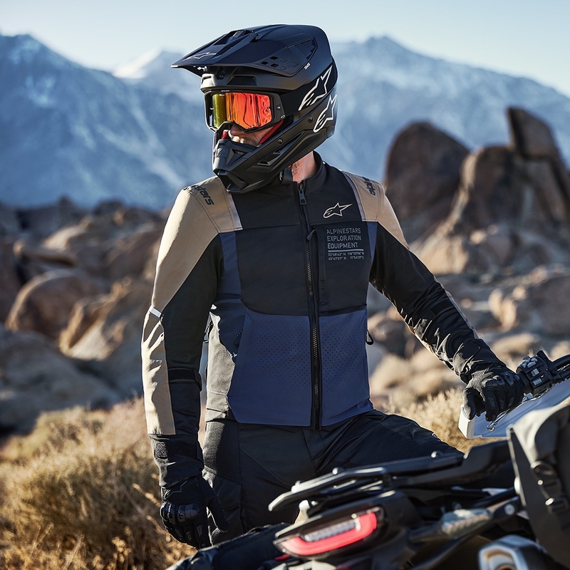 Bunda na motocykel Alpinestars ST-2 Air tmavo modro-tmavo khaki-čierna
