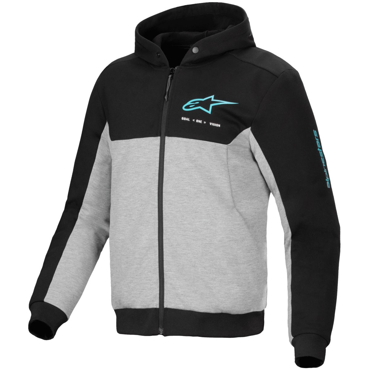 Mikina na motorku Alpinestars Chrome V2 Sport šedo-čierno-modrá Veľkosť: XS