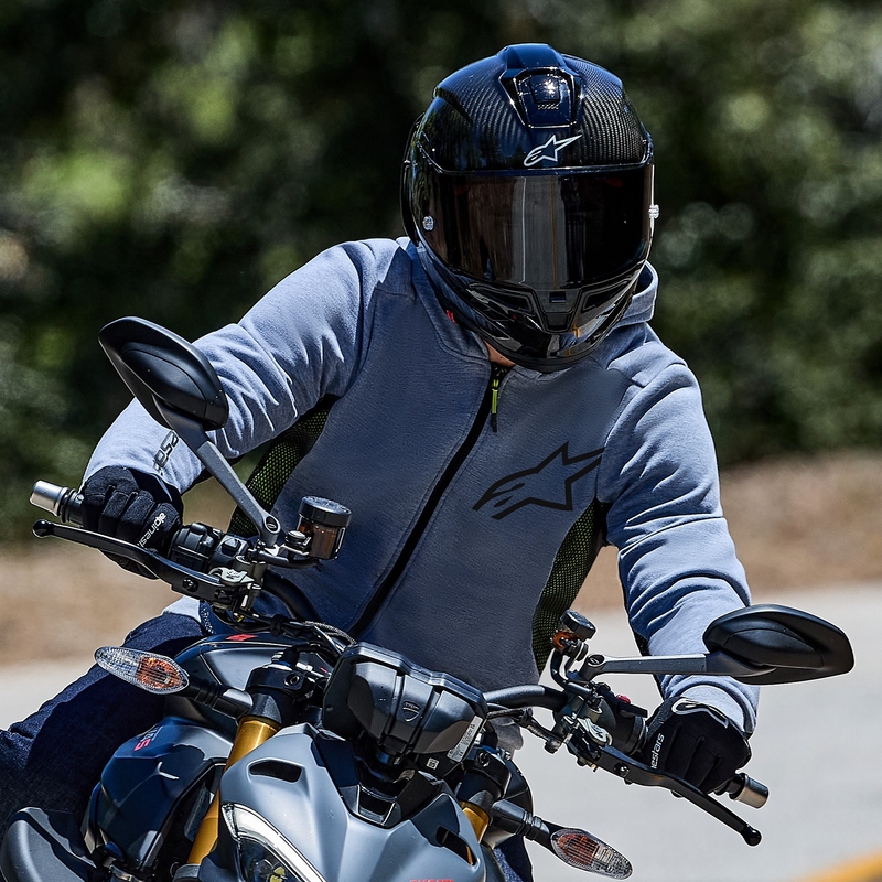 Mikina na motorku Alpinestars Chrome Air Sport šedo-čierno-tmavo khaki