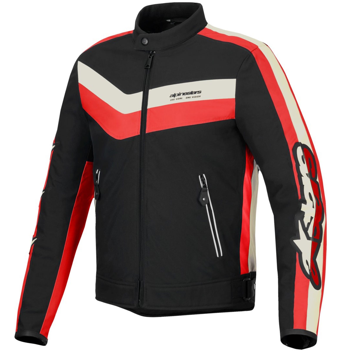 Bunda na motorku Alpinestars T-Dyno Water Resistant čierno-červeno-béžová Veľkosť: S