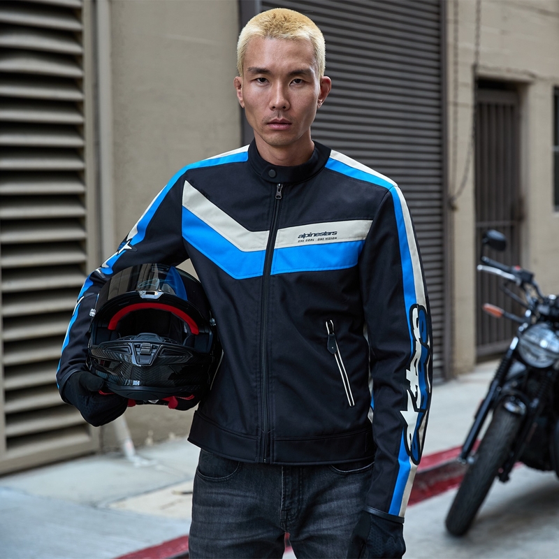 Bunda na motocykel Alpinestars T-Dyno Water Resistant čierno-modro-béžová