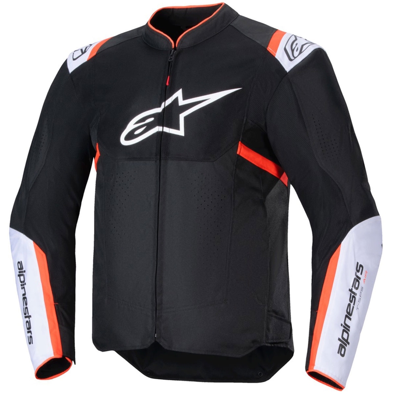 Bunda na motocykel Alpinestars T-SPS Air V2 čierno-bielo-fluorescenčno červená