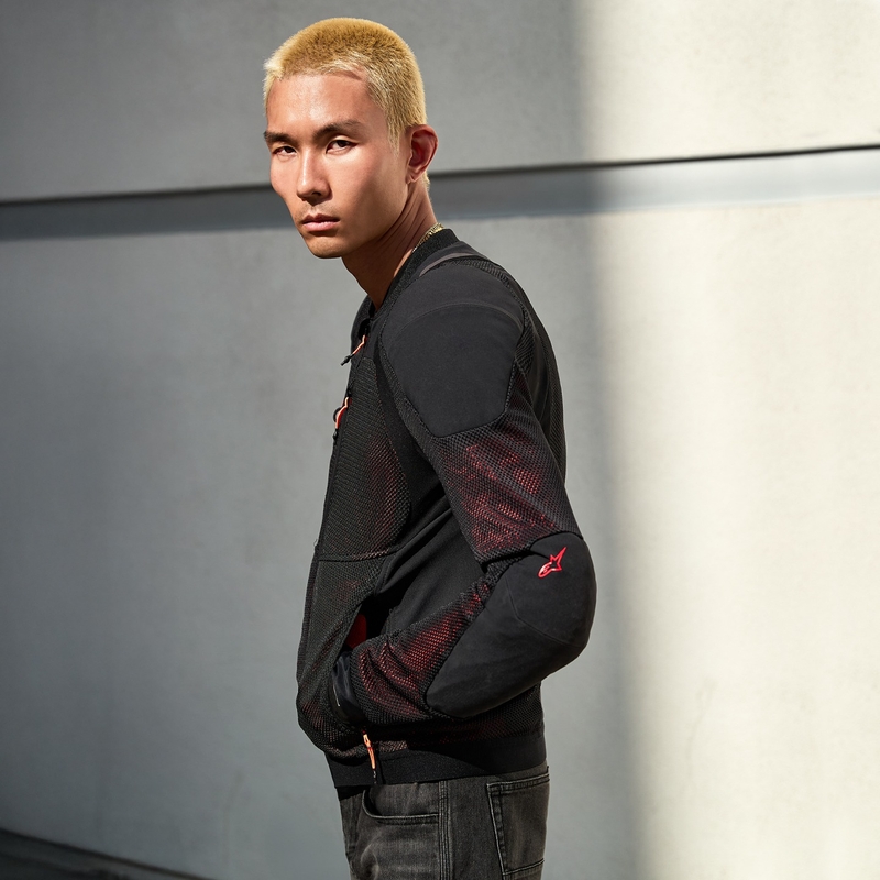 Bunda na motocykel Alpinestars TROOP-AIR PRO čierno-fluorescenčno červená