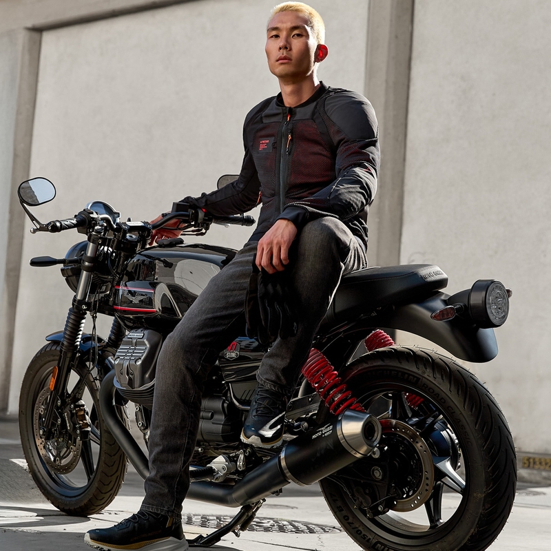 Bunda na motocykel Alpinestars TROOP-AIR PRO čierno-fluorescenčno červená