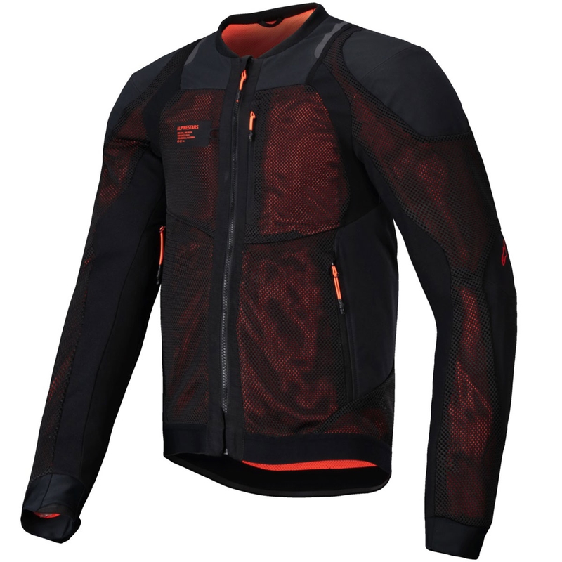 Bunda na motocykel Alpinestars TROOP-AIR PRO čierno-fluorescenčno červená