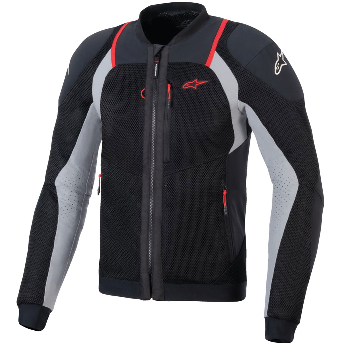 Bunda na motorku Alpinestars TROOP-AIR PRO čierno-svetlo šedo-červená Veľkosť: XS