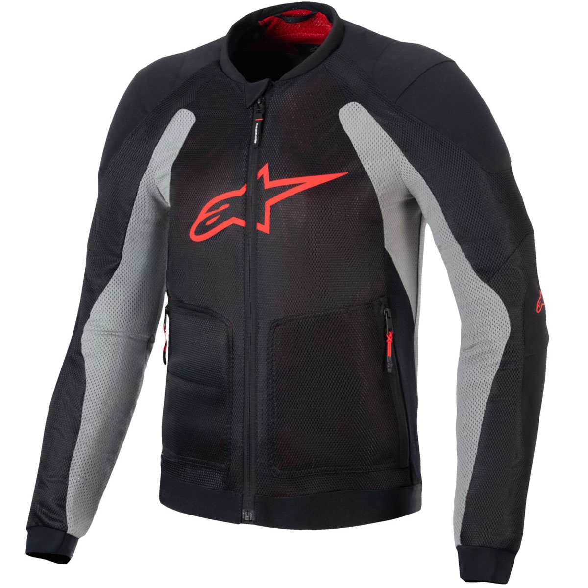 Bunda na motorku Alpinestars TROOP-AIR čierno-svetlo šedo-červená Veľkosť: S