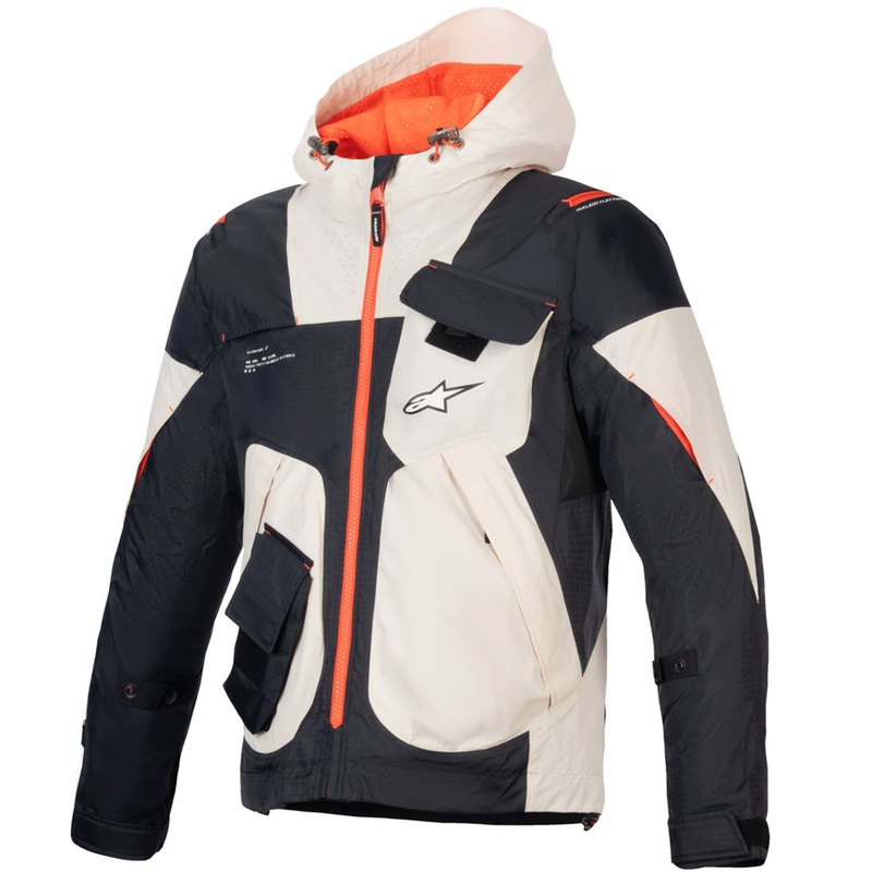 Bunda na motocykel Alpinestars MOGRESS AIR čierno-mandľovo-oranžová