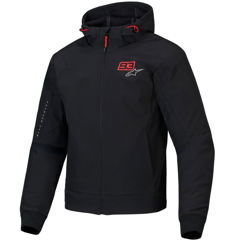 Mikina na motocykel Alpinestars RADIUM TECH HOODIE MM93 čierno-červeno-šedá