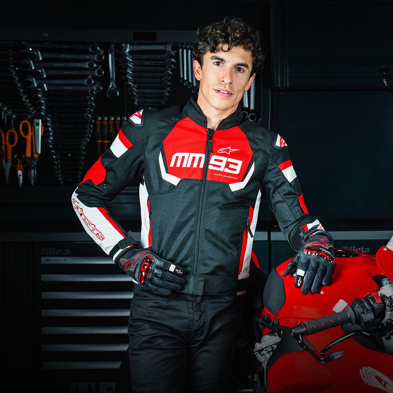 Bunda na motocykel Alpinestars T-SPS Air V2 MM93 kolekcia červeno-čierno-biela