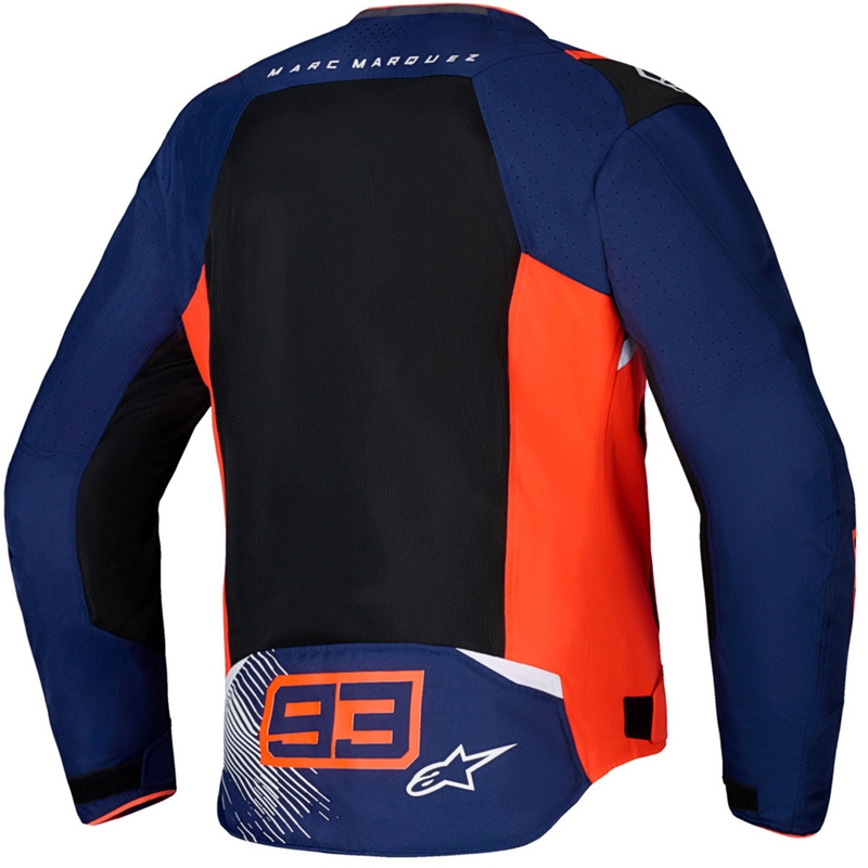 Bunda na motocykel Alpinestars T-SPS Air V2 MM93 kolekcia fluorescenčno červeno-modro-čierno-biela