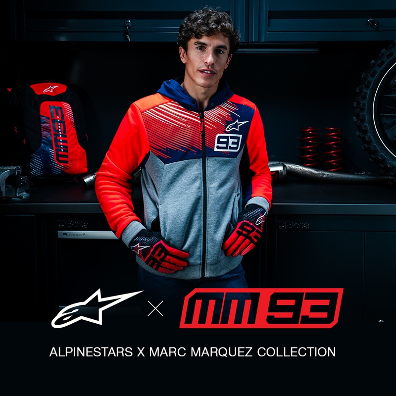 Mikina na motocykel Alpinestars Chrome V2 Sport Hoodie MM93 kolekcia svetlo šedo-modro-fluorescenčno červená