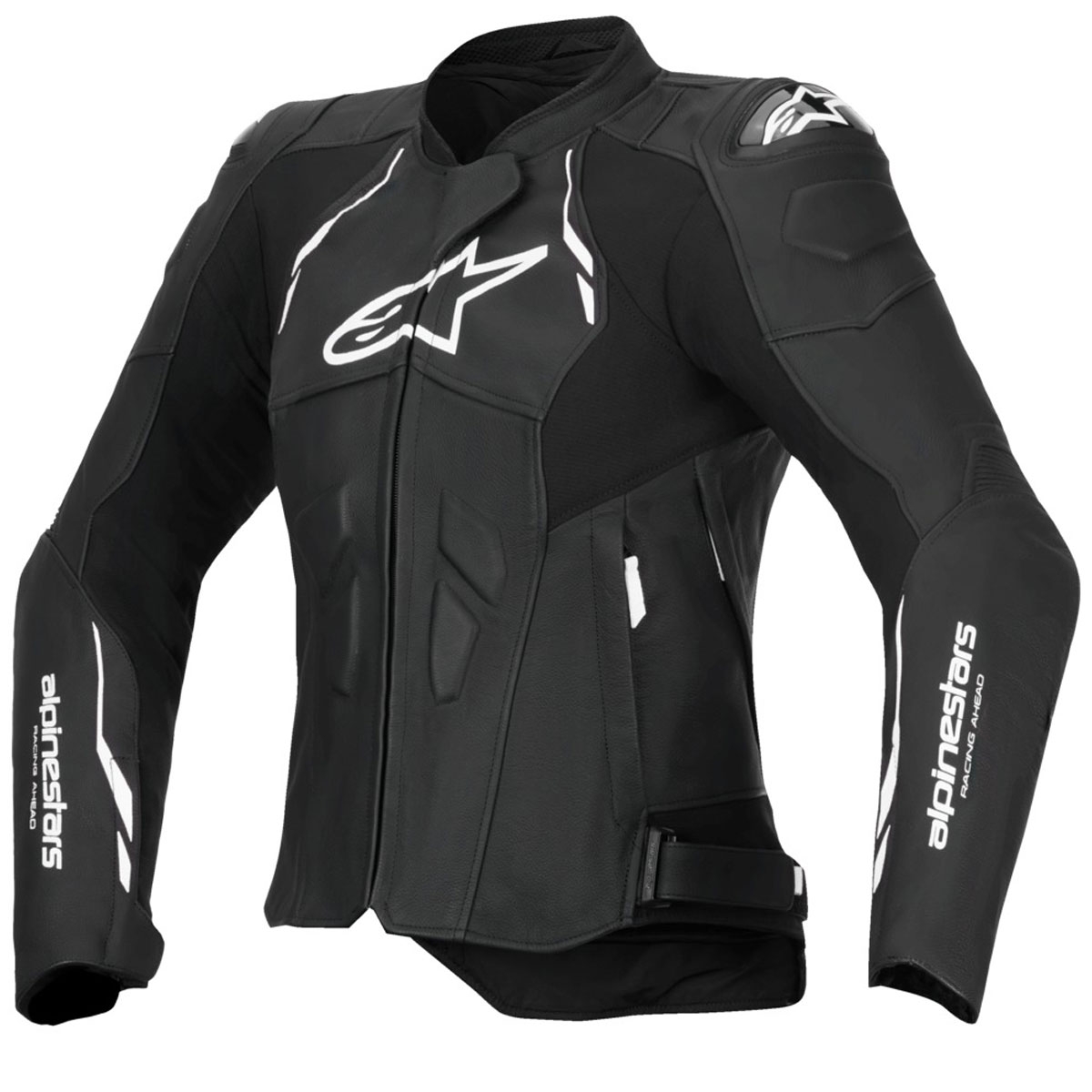 Dámska kožená bunda na motorku Alpinestars Stella Dusk čierno-biela Veľkosť: 38