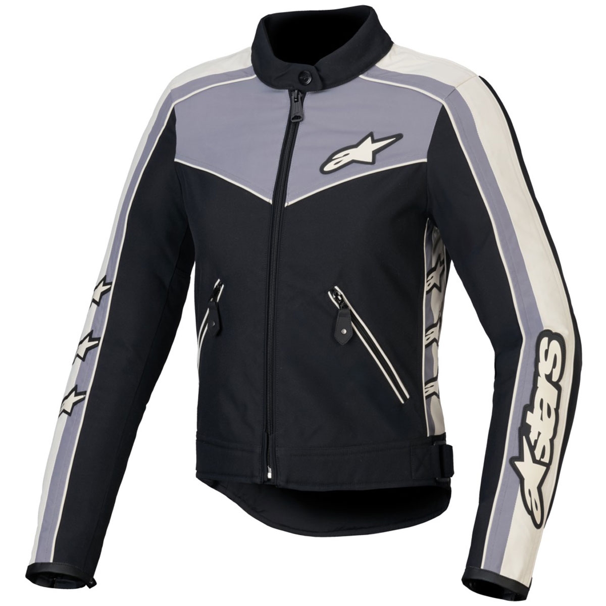 Dámska bunda na motorku Alpinestars Stella T-Dyno Water Resistant čierno-tmavo šedo-šedo-béžová Veľkosť: M